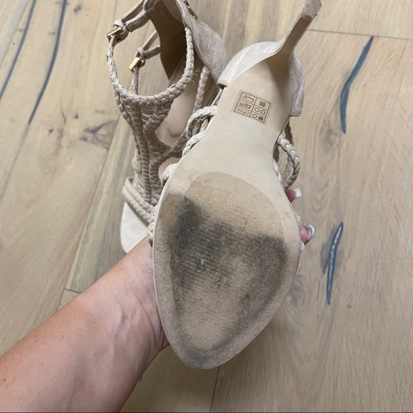 Aldo Braided Platform Faux Suede High Heels - Picture 8 of 12